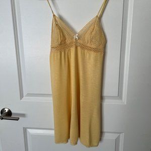 Yellow Lace and Jersey Eberjey Chemise, Size Small